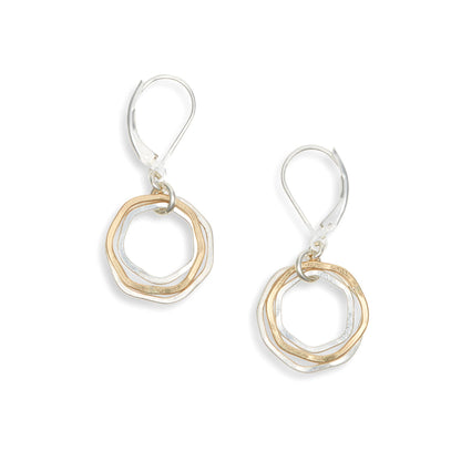 Two Tone Gold Silver Circle Dangle