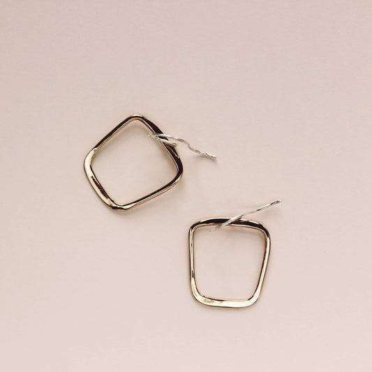 Soft Square Earrings: Gold Fill / Bronze