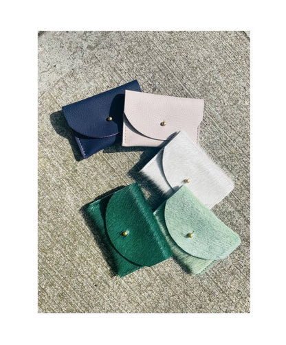 Cardholder - Kelp Hair on Hide