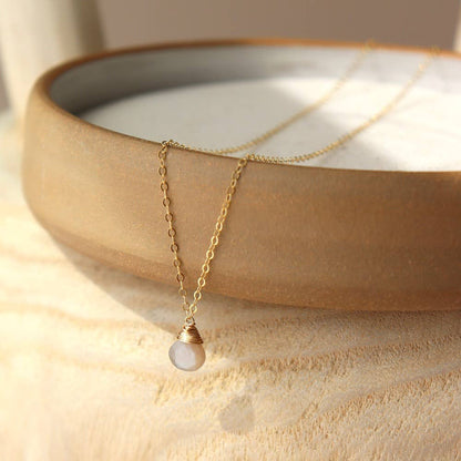 Mystic Moonstone Necklace 14k Gold Fill / 18"