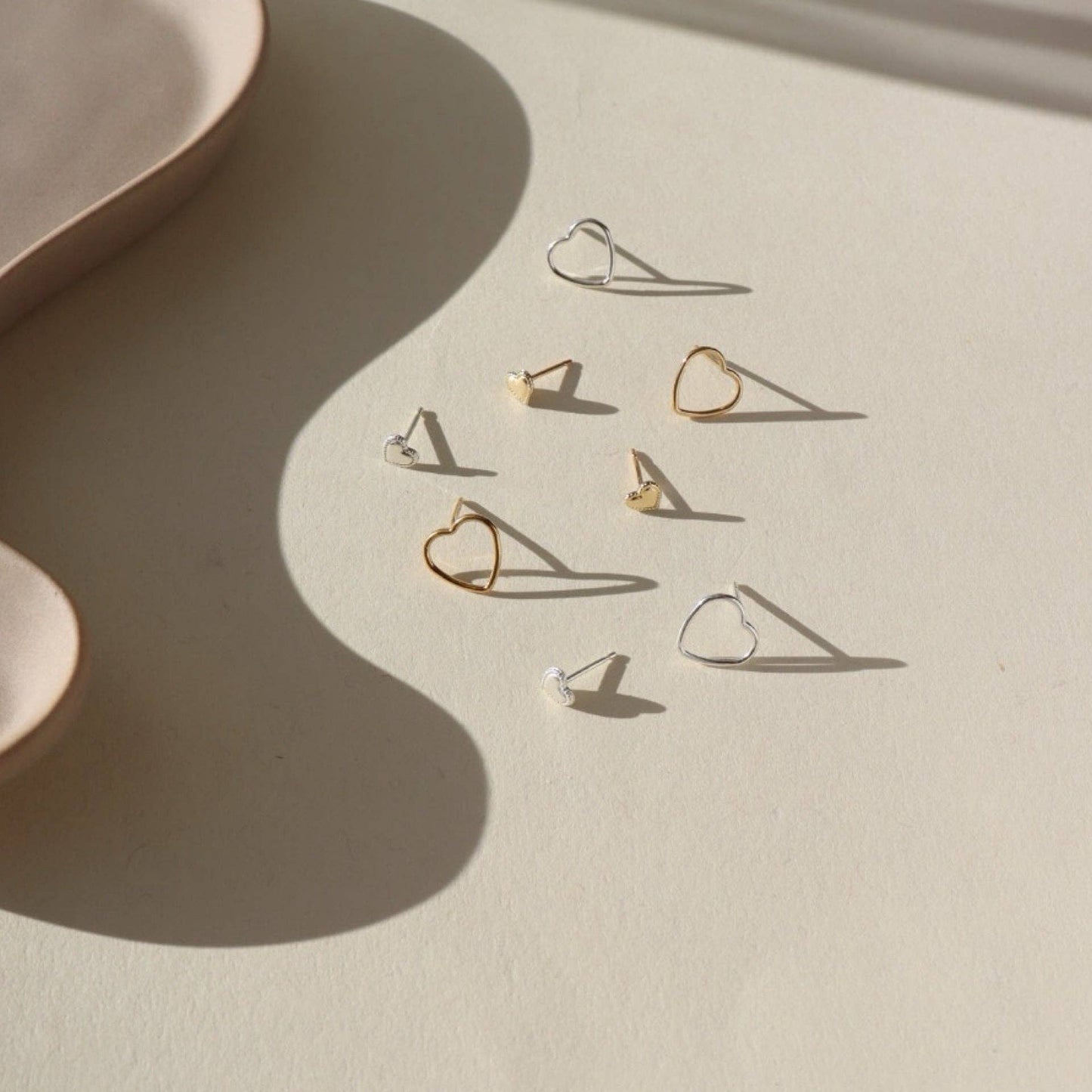 Heart Stud Earrings in 14k Gold Fill