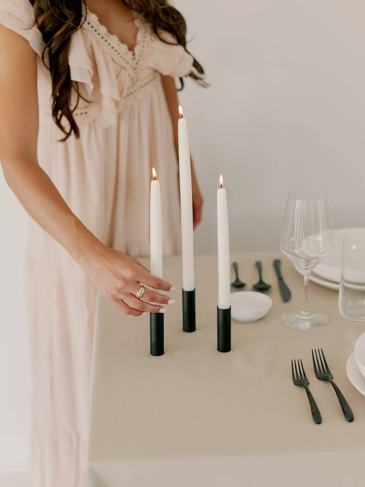 Natural White | Dipped Beeswax Taper Candles | All Natural: 10 Inch