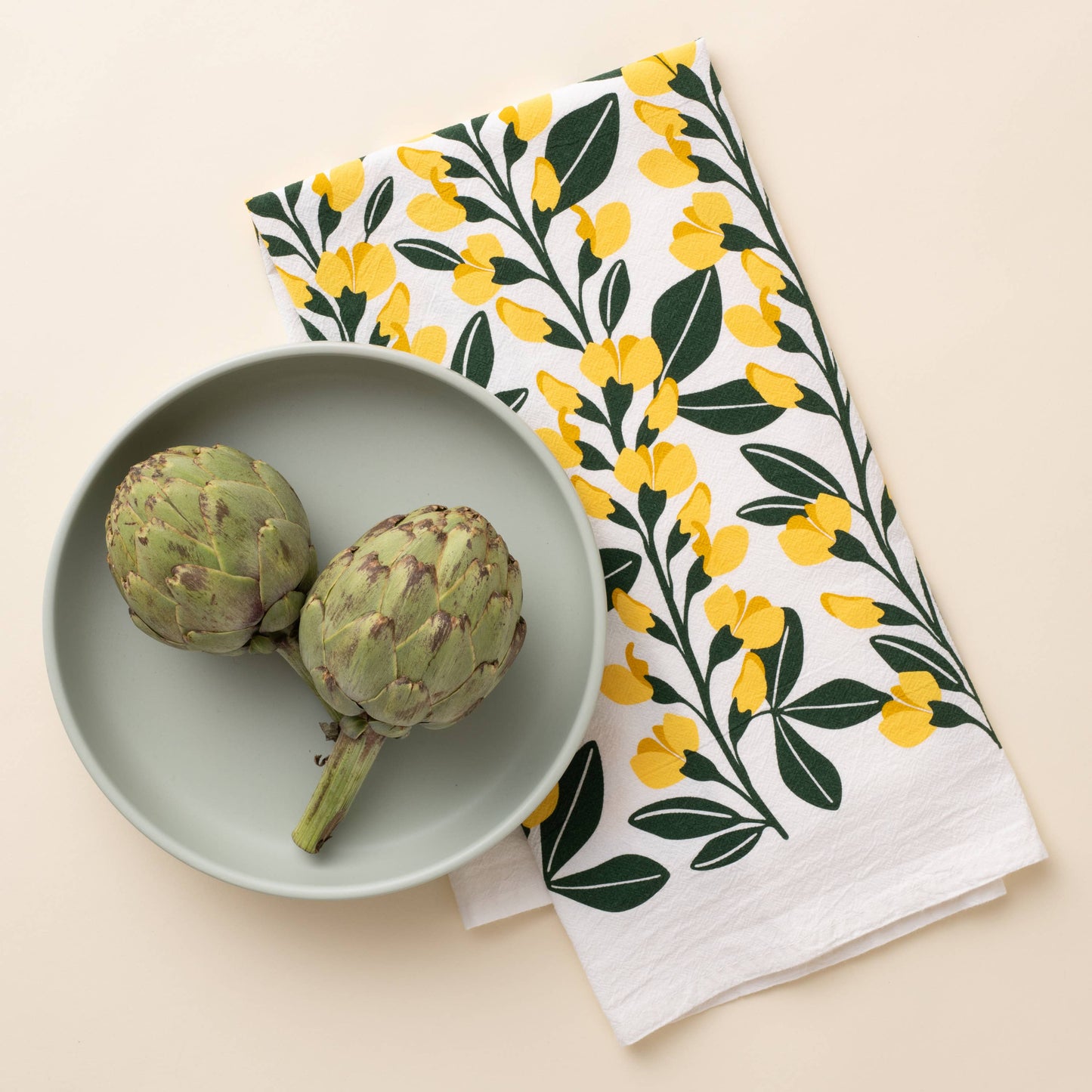 Yellow Flowers Tea Towel