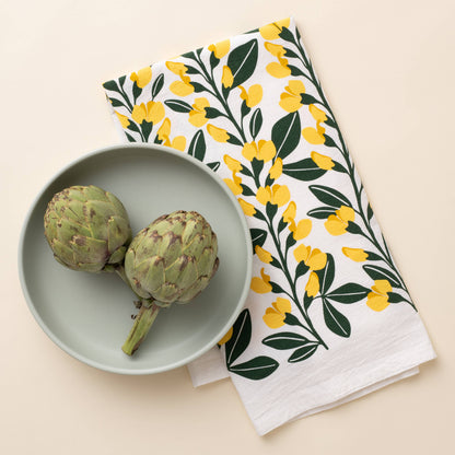 Yellow Flowers Tea Towel