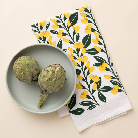 Yellow Flowers Tea Towel