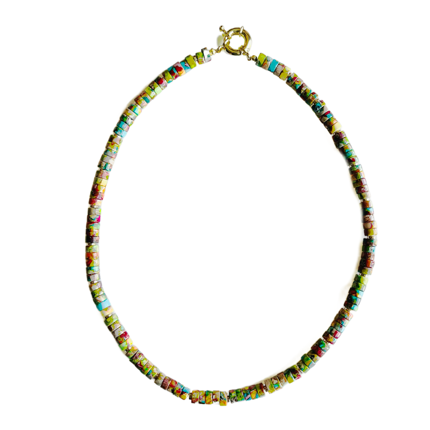 Market and King - The Lollie Necklace: Turquoise Sea Sediment Jasper