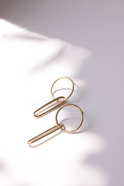 Circle Link Earrings: Sterling Silver