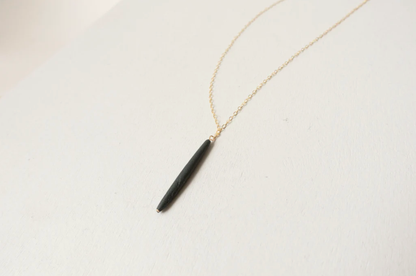 Porcelain Quill Necklace: Black/Gold