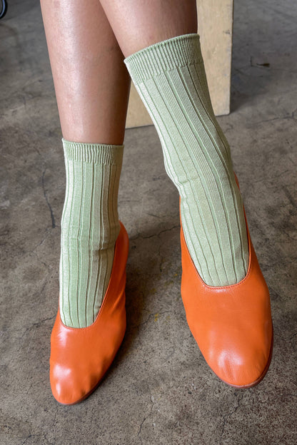 Her Socks - Mercerized Combed Cotton Rib: Peacock