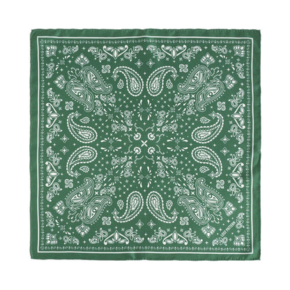 “Paisley" Silk Bandana Scarf - Sagebrush Green: Sagebrush Green
