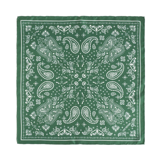 “Paisley" Silk Bandana Scarf - Sagebrush Green: Sagebrush Green