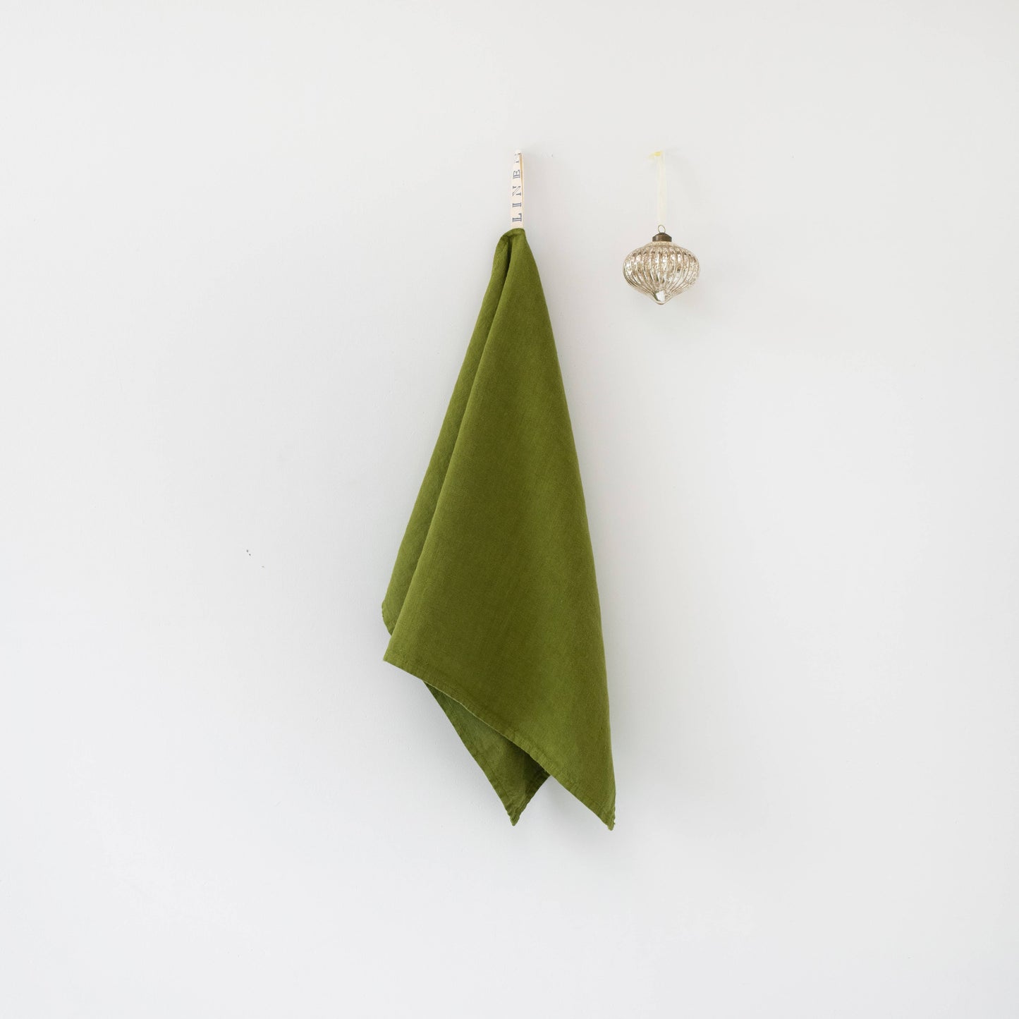 Christmas Green Linen Kitchen Towel