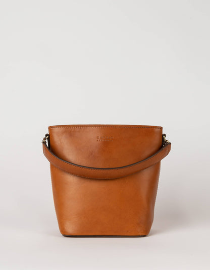Bobbi Leather Bucket Bag - Cognac