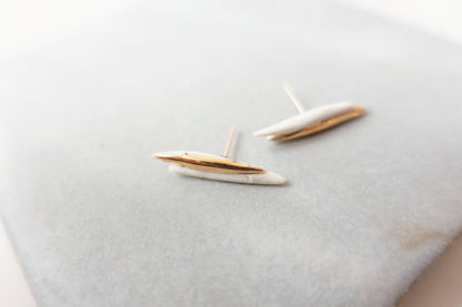 Twin Quills Porcelain studs: Black