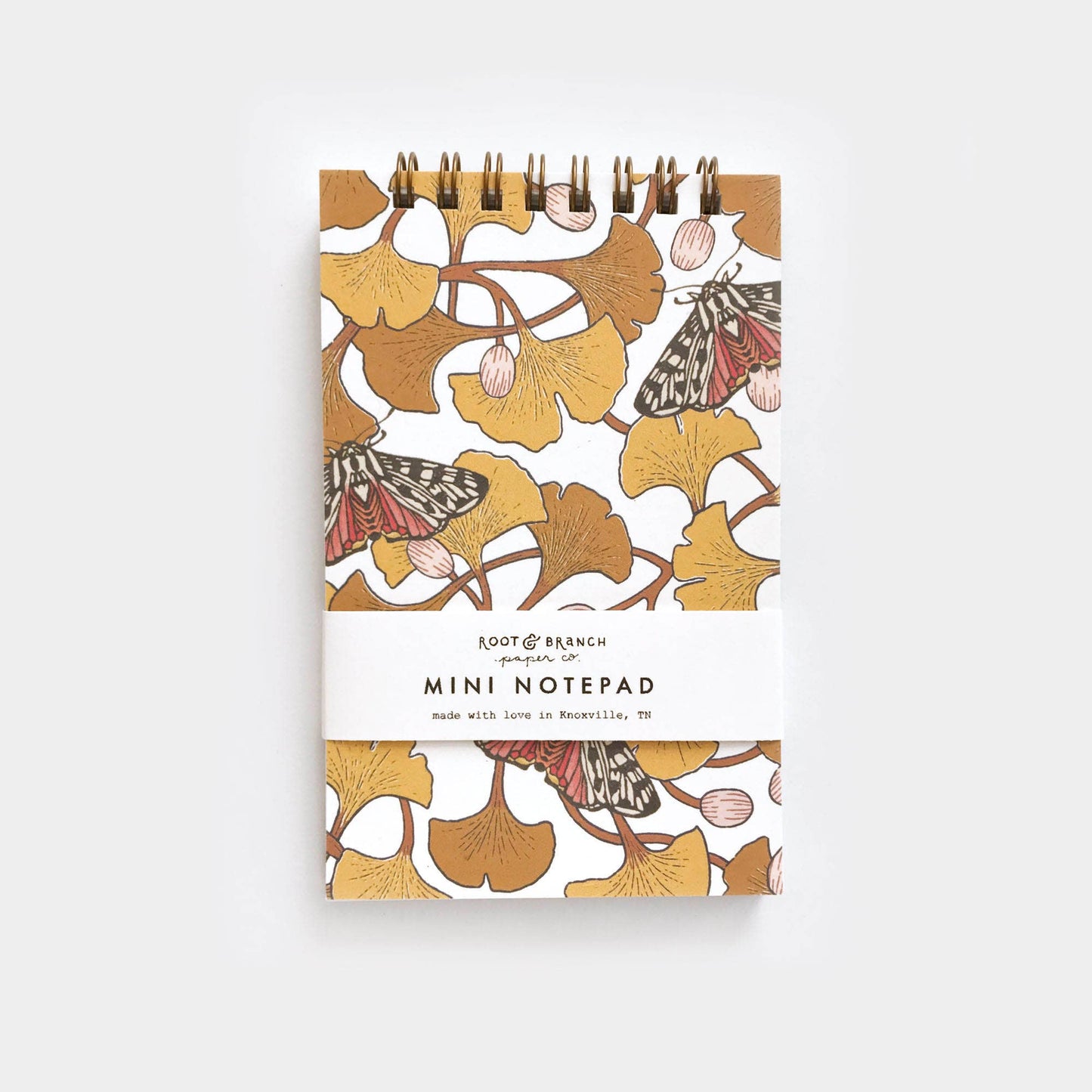Root & Branch Paper Co. - Ginkgo + Tiger Moth Mini Spiral Notepad