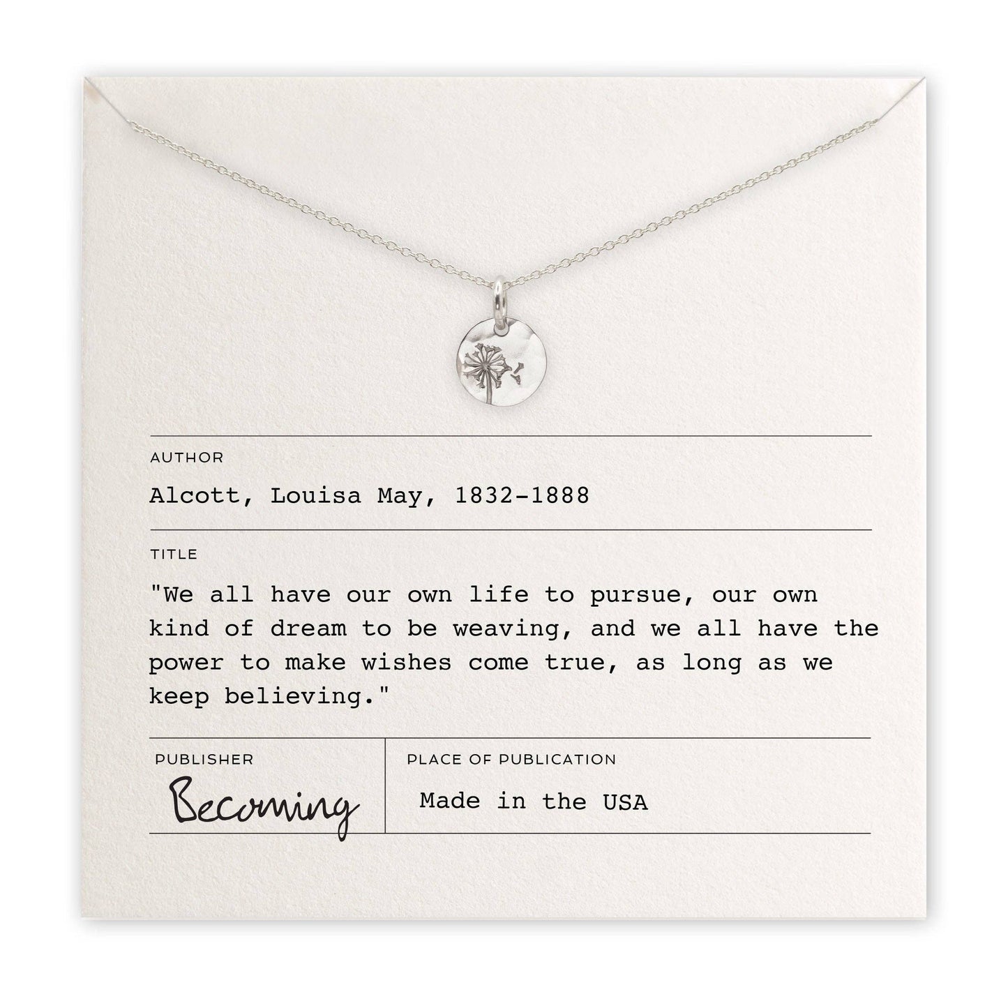Dandelion Wishes Necklace: Sterling Silver