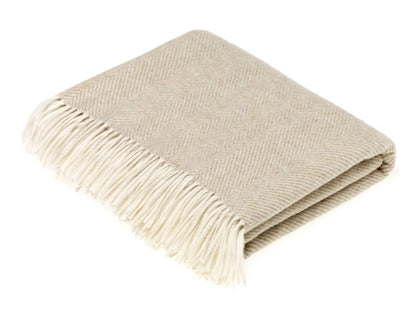 Fog Pinstripe Merino Lambs Wool Throw