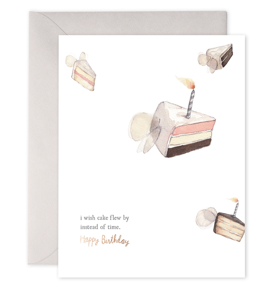 E. Frances Paper - Flying Cake | Clever Birthday Greeting Card: 4.25 X 5.5 INCHES