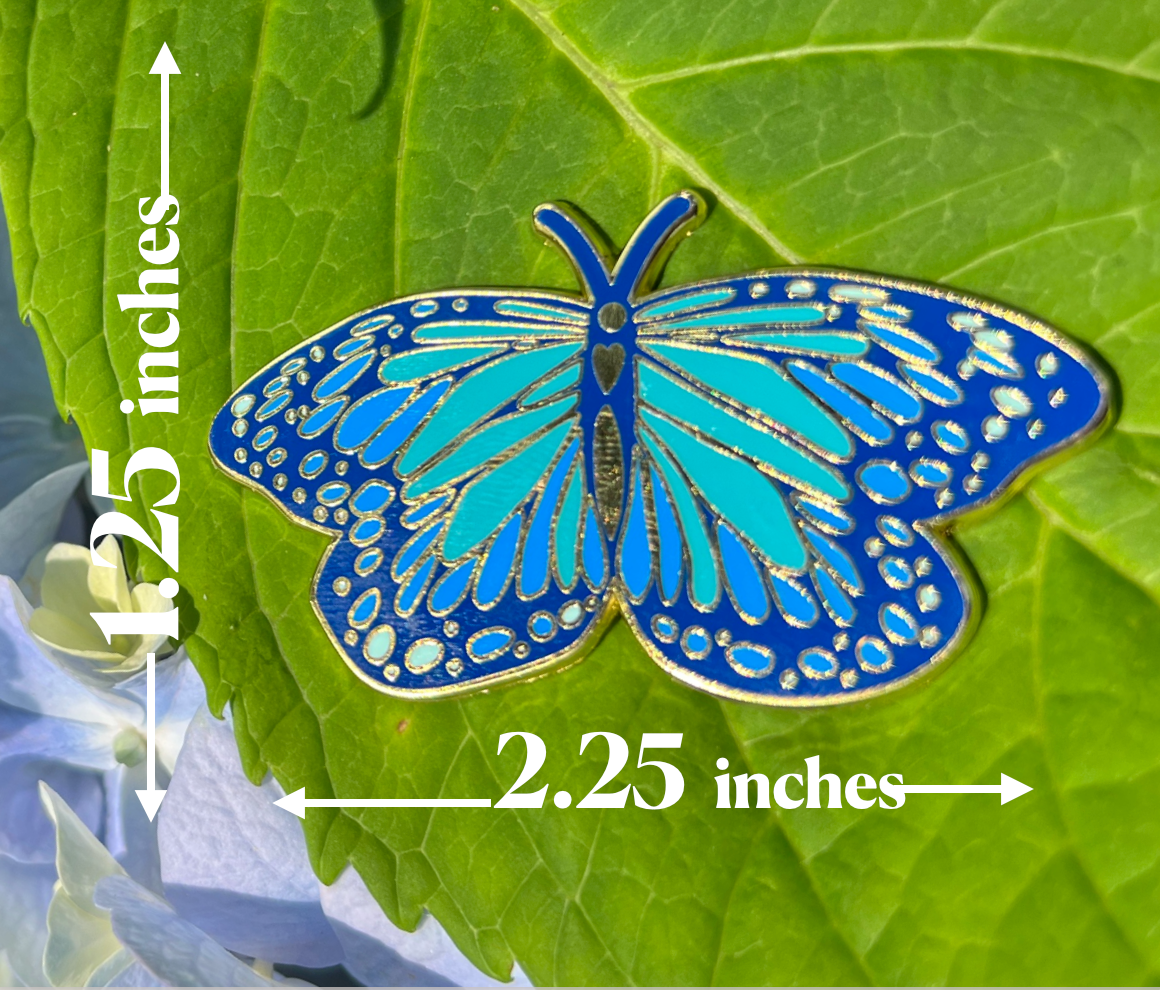 Cute morpho butterfly enamel pin by happily plants - shop small gift ideas on poppy & hawk in camas, wa