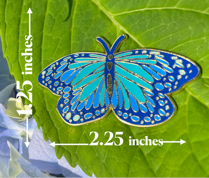 Cute morpho butterfly enamel pin by happily plants - shop small gift ideas on poppy & hawk in camas, wa