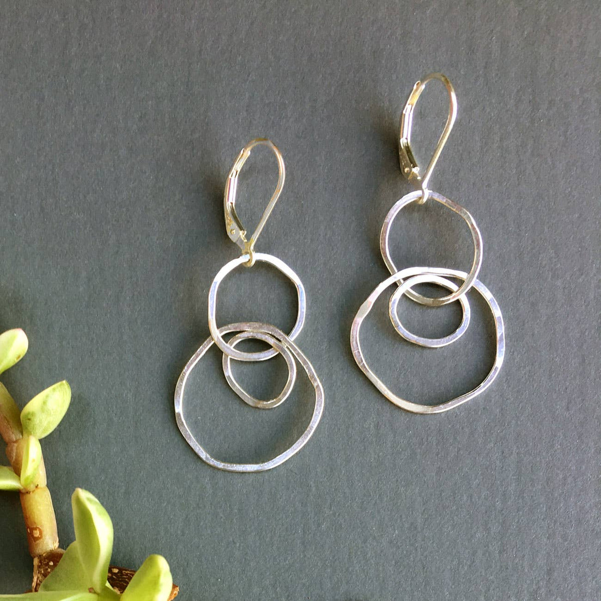 ELEMENT Hammered Circles Sterling Silver Earrings