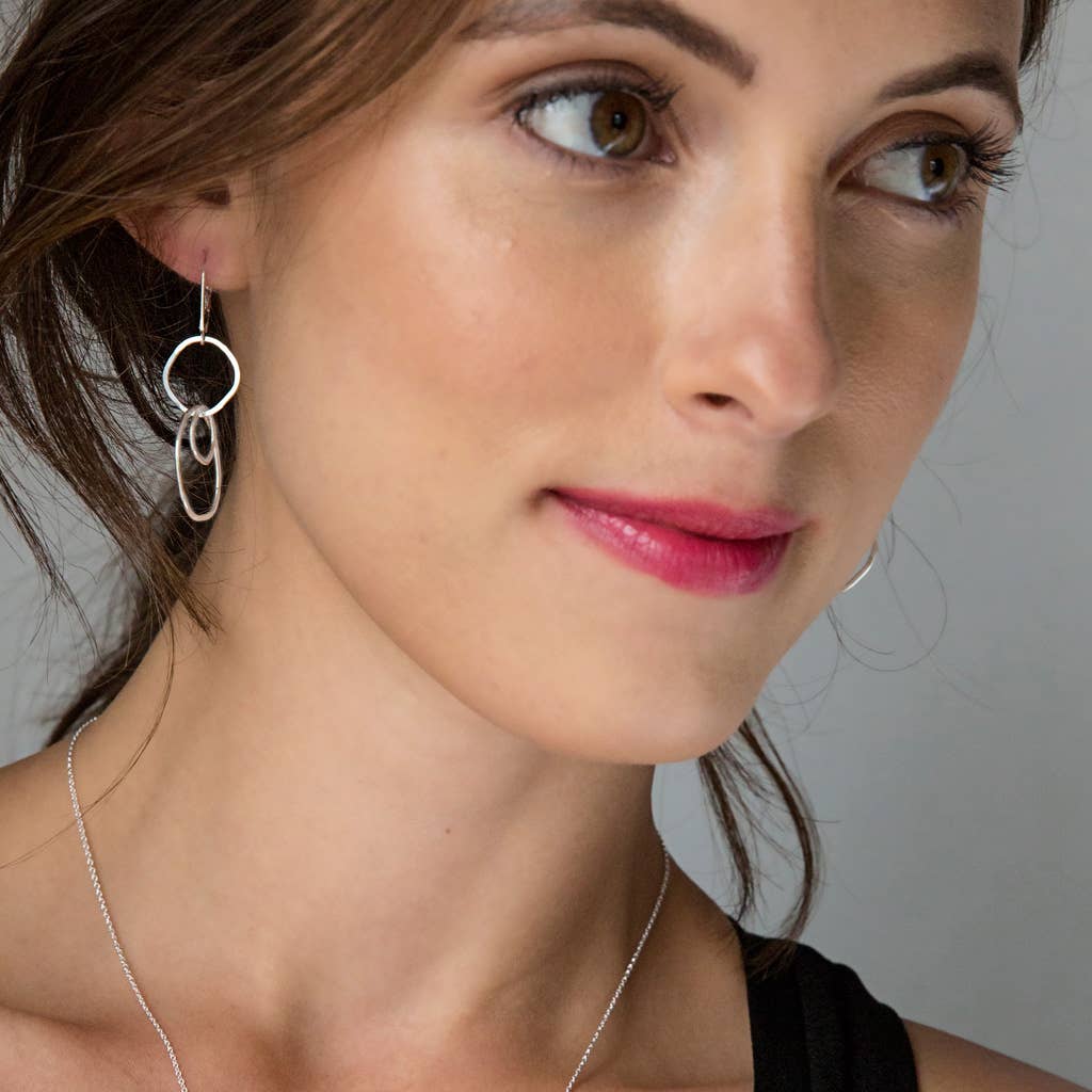 ELEMENT Hammered Circles Sterling Silver Earrings