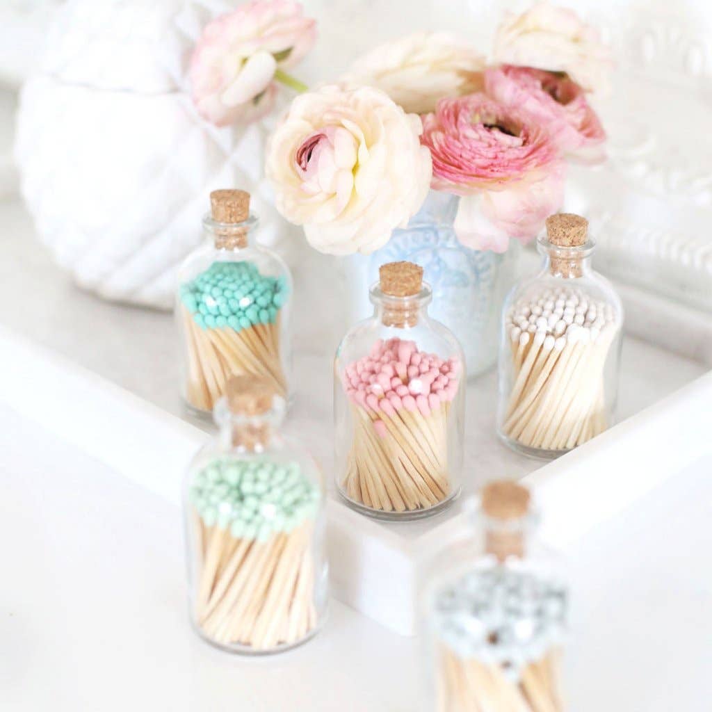 Classic White Matches in Glass Jar