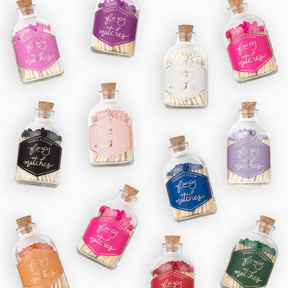 Classic White Matches in Glass Jar