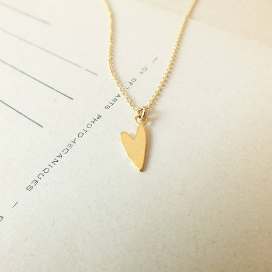 Love Deeply gold filled charm necklace by Becoming Jewelry with heart pendant