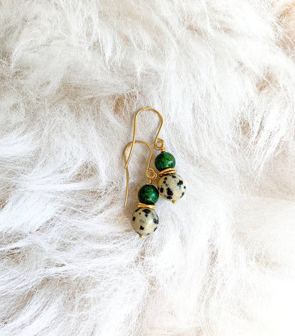 Petite Jade + Jasper Earrings
