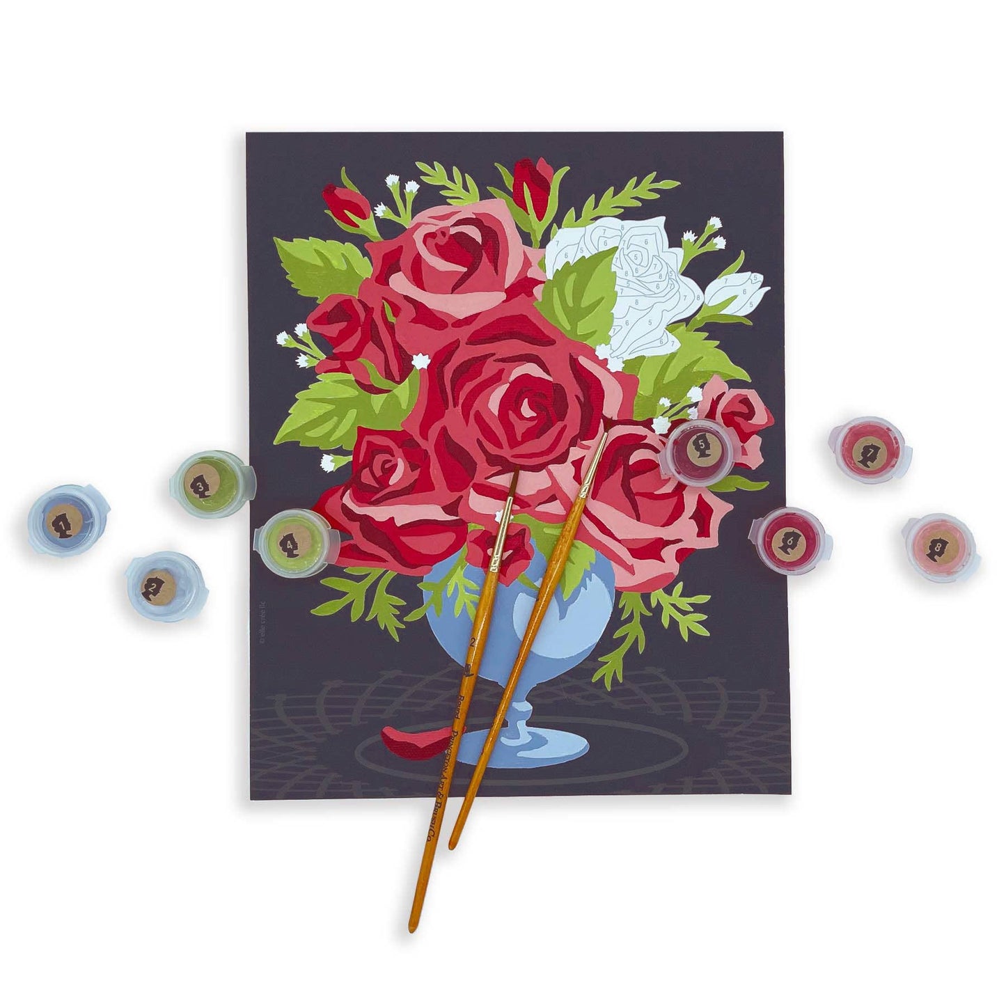 Roses in Vase Paint-by-Number Kit