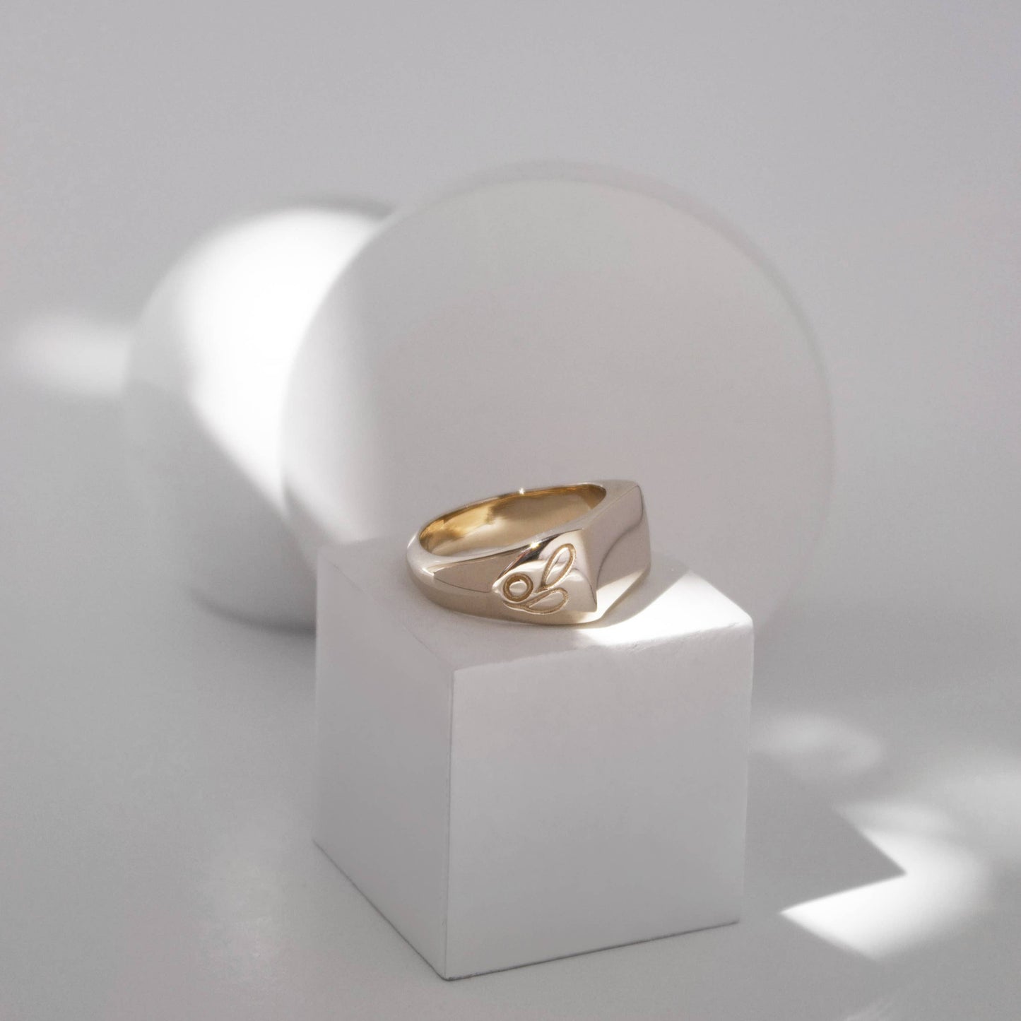 Storybook Square Signet Ring Engraved Sides Sterling Silver
