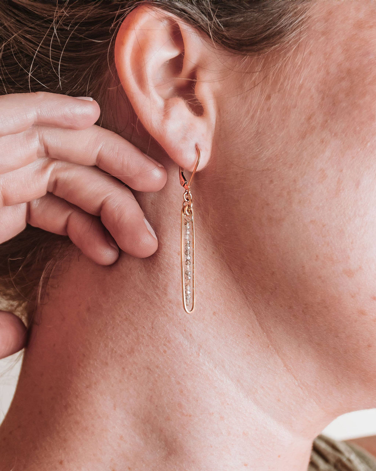 Lyric | Gold Filled Drop Earrings | Labradorite