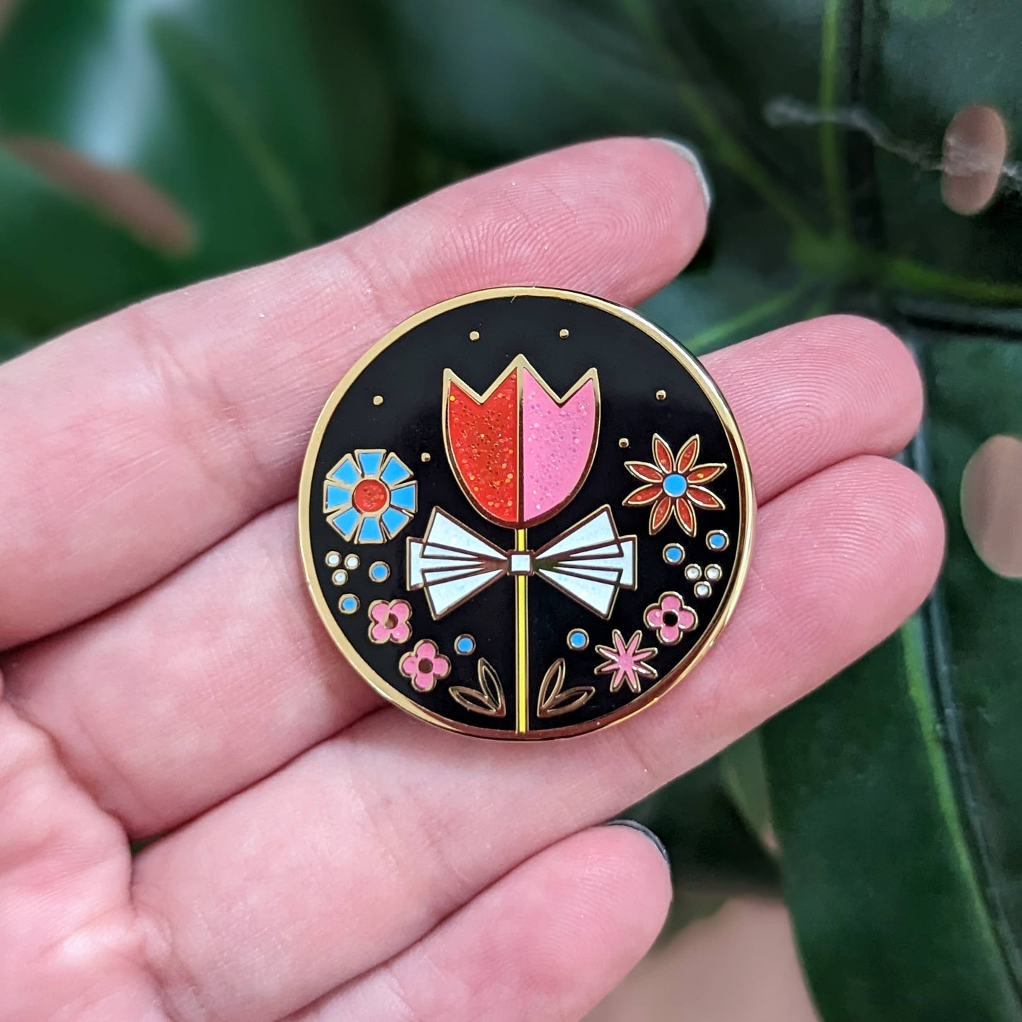 Tulip and Flowers Hard Enamel Pin