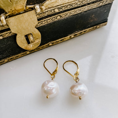 Classic Pearl Earrings: 14k Gold Fill