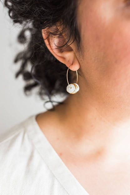Porcelain Pinched Bead Hoops - Small