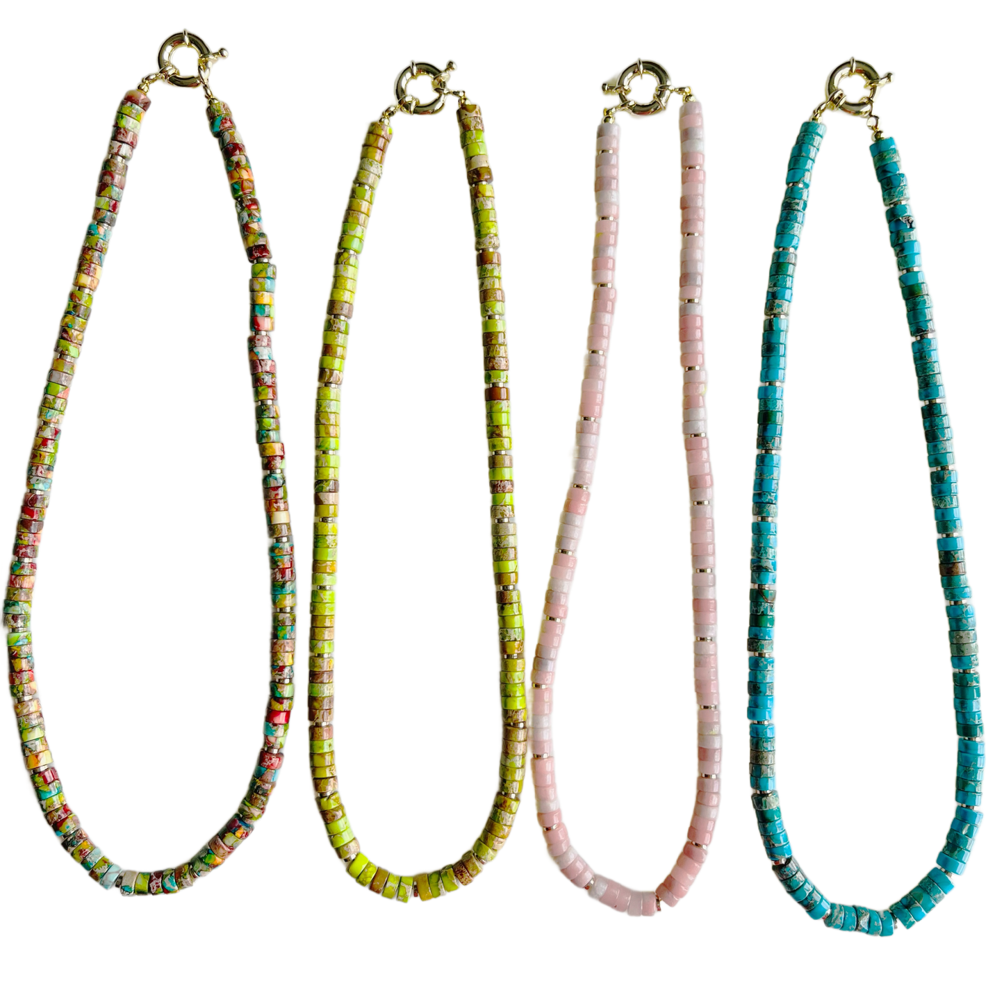 Market and King - The Lollie Necklace: Turquoise Sea Sediment Jasper