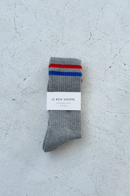 Extended Boyfriend Socks: Maroon