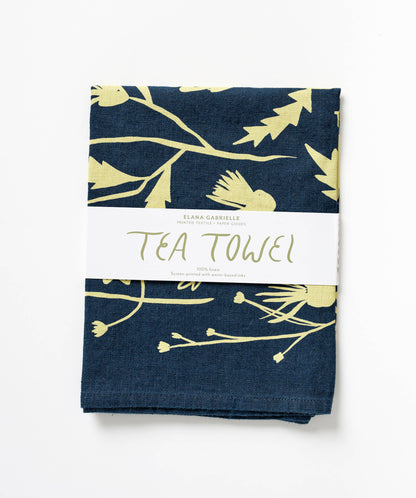 Wild Weeds Linen Tea Towel