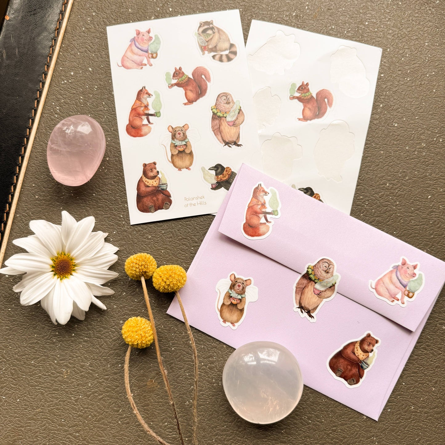 Critters and Cups Sticker Sheet