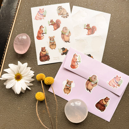 Critters and Cups Sticker Sheet