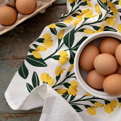 Yellow Flowers Tea Towel
