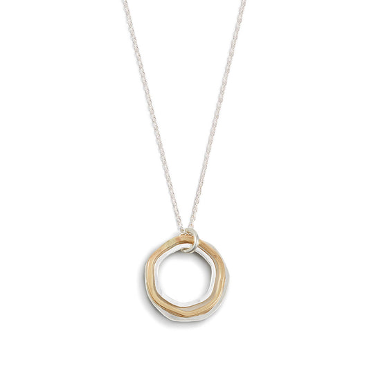 River Rocks Necklace Three Circles Silver Gold Dainty: Gold Filled / 18"