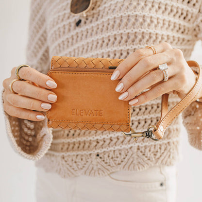 Woven Leather Wallet: Chestnut