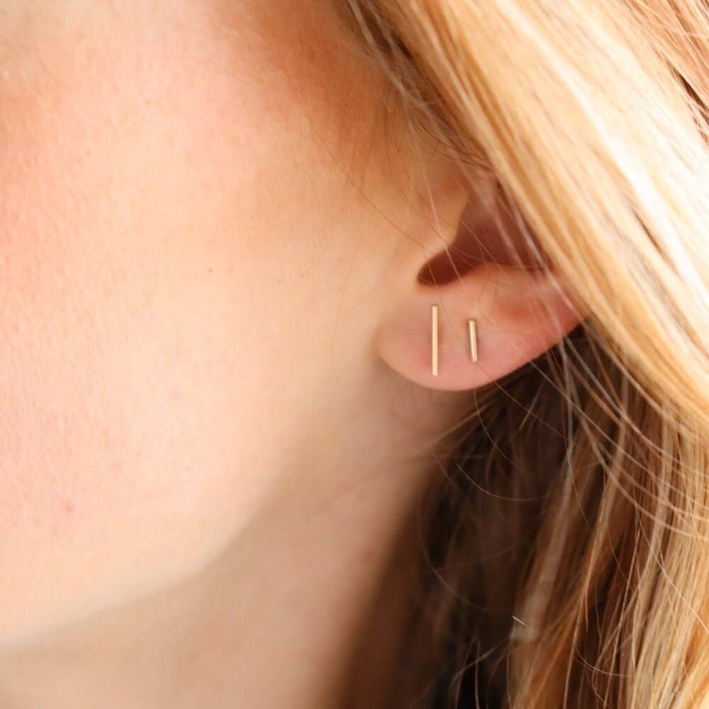 Bar Studs: 14k Gold Fill / Short