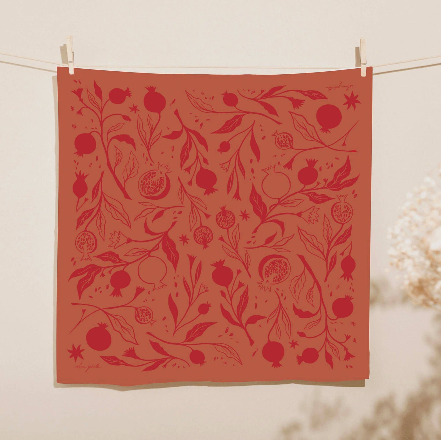 Pomegranate Cotton Tea Towel
