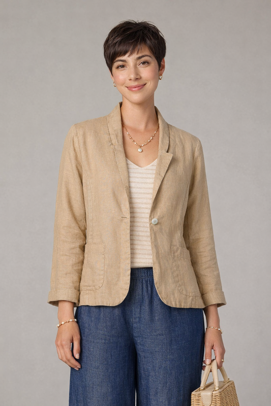 Solid Linen Blazer