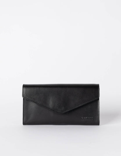Black Leather Wallet Pixie's Envelope -