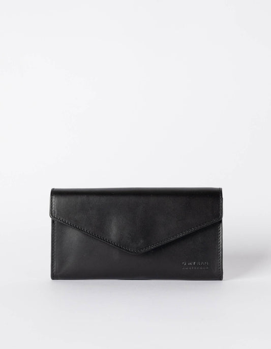 Black Leather Wallet Pixie's Envelope -