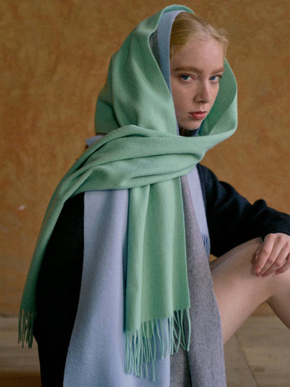 Lost Pattern NYC - "Lost in Warmth" Classic Cashmere Scarf - Green: Green